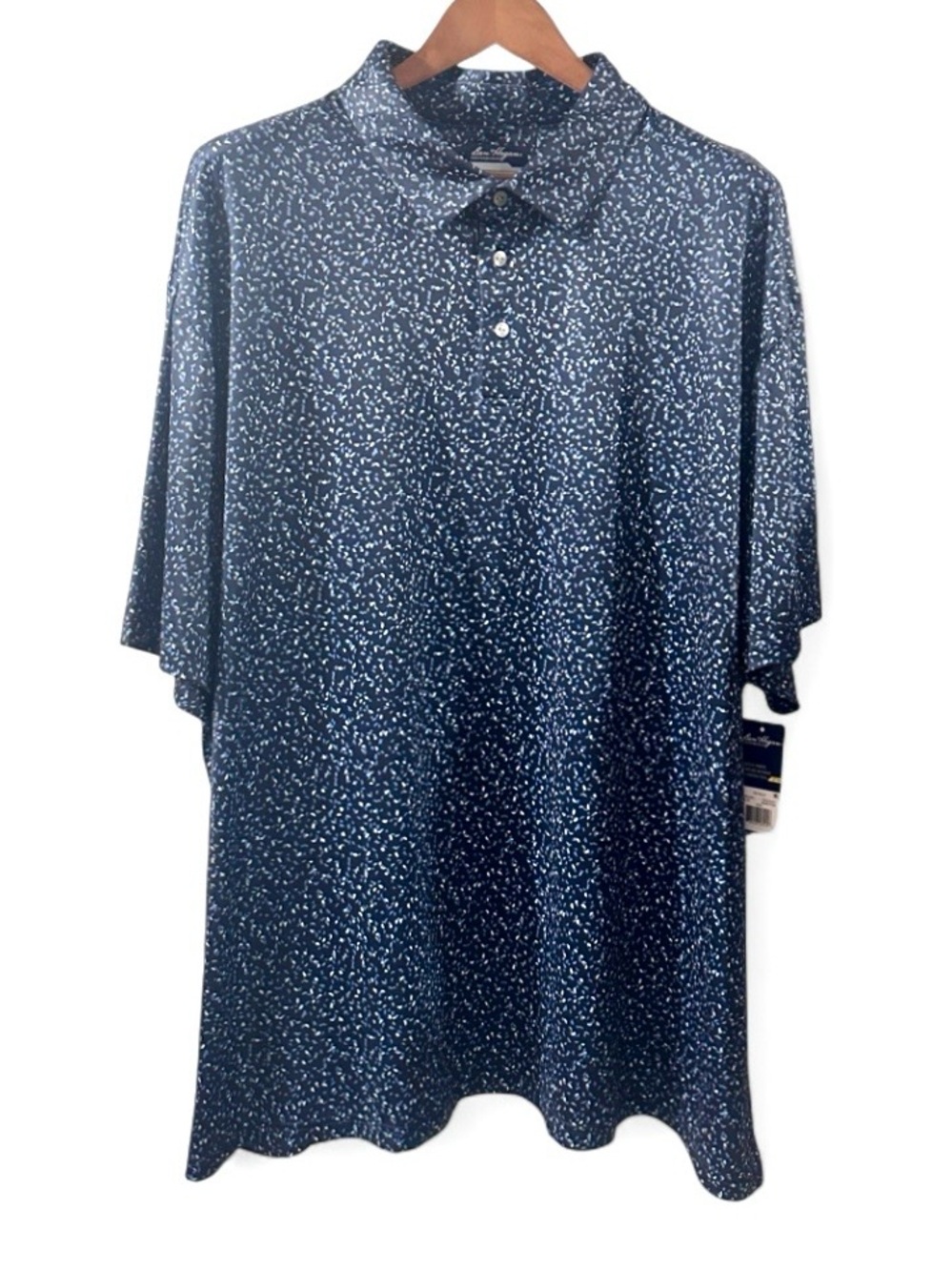 Speckled Navy Short Sleeve Performance Golf Polo Shirt Size Men’s 3XL (NWT)